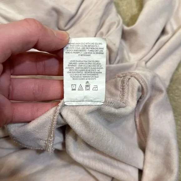 Apana Light Pink Cowl Neck Pullover Yoga Soft Sweater Thumbhole Women Medium - Picture 9 of 10